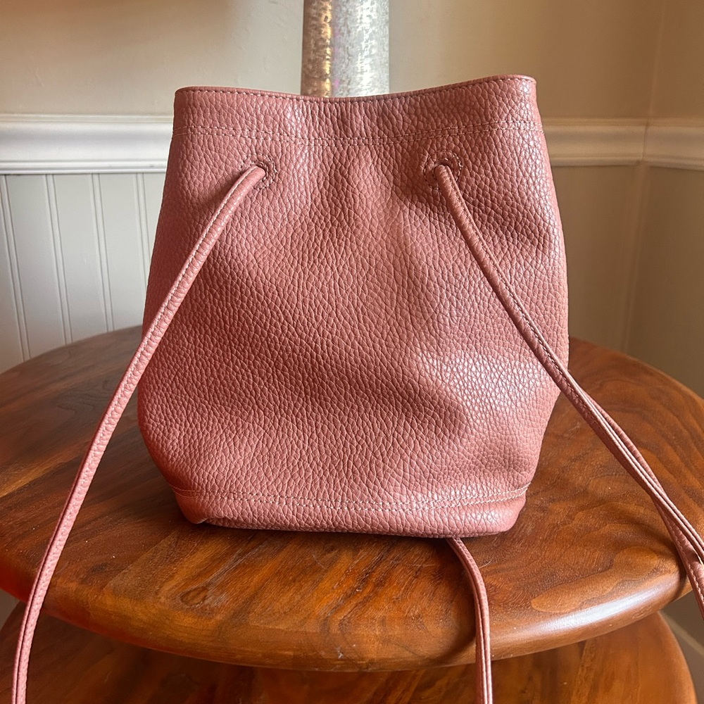 Remi & Reid dusty rose mauve pink two strap crossbody purse